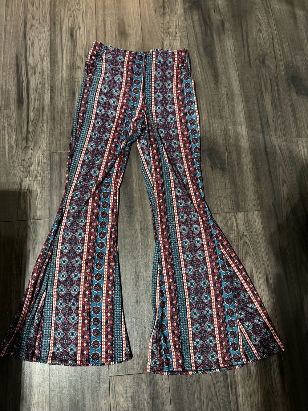 Joe & Jane Boho Print Bell Bottom Flare Pants